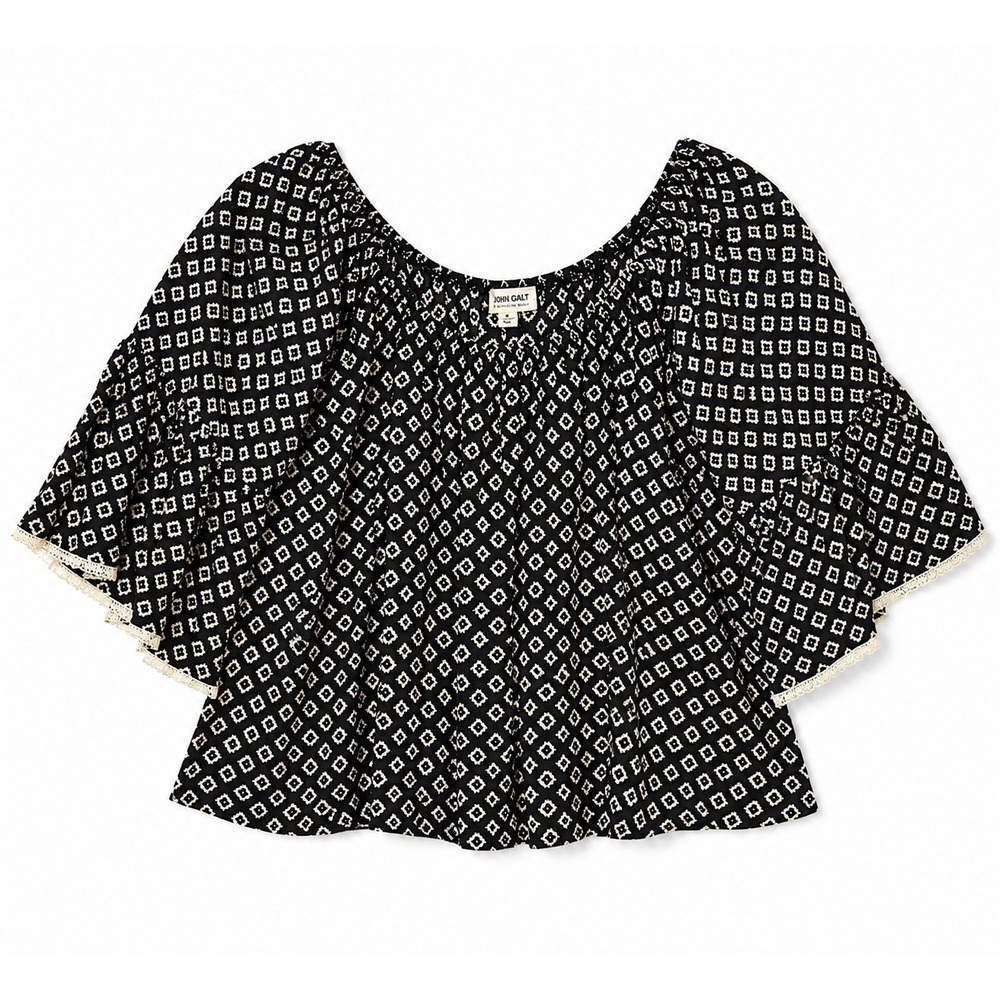 Cotton Candy LA Women's Geometric Diamond Print‎ Top, Off Shoulder,  Size Medium